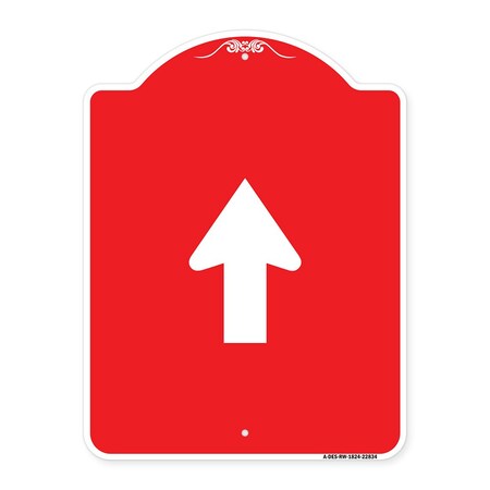 Signmission Straight Thru Sign-Straight Thru Sign, Red & White Aluminum Sign, 18" x 24", RW-1824-22834 A-DES-RW-1824-22834